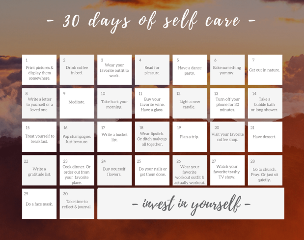 self care calendar